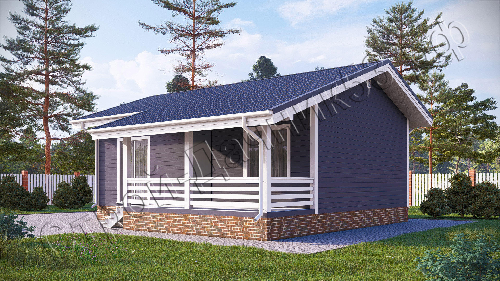 Проект каркасно-щитового дома Д–27